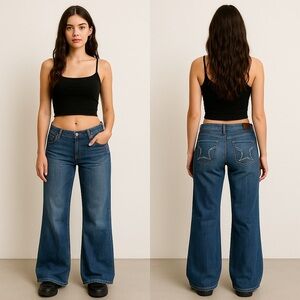 Peoples Liberation Siena Low Rise Wide Leg Jeans Sz. 30